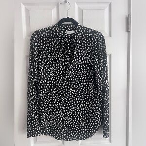 Anine Bing Black & White Silk Blouse